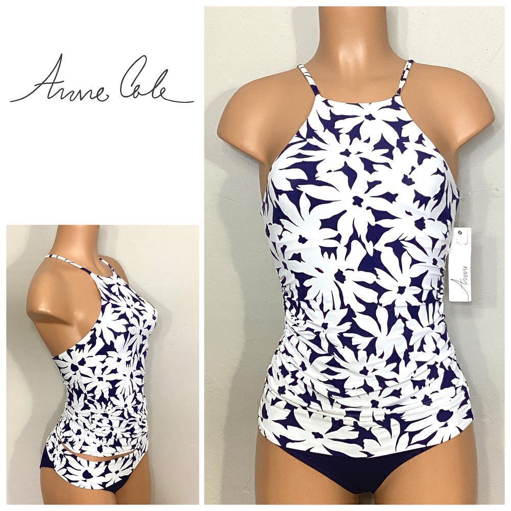 New. Anne Cole navy floral tankini set. Retails $139. XS-top/S-bottom